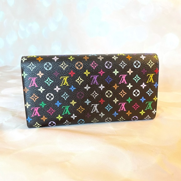 💙 Authentic Louis Vuitton multicolor Long Sarah Wallet - Picture 4 of 10